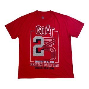 Launder MJ 23 GOAT Shirt Mens 2XL Red Greatest Of All Time Jordan NBA Tee NWT‎